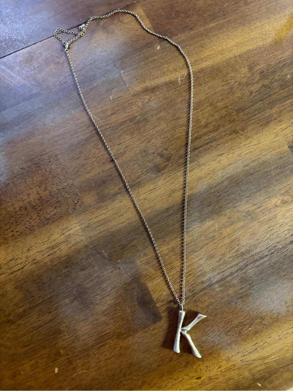 Gold 'K' Initial Pendant Necklace - Women Accessories